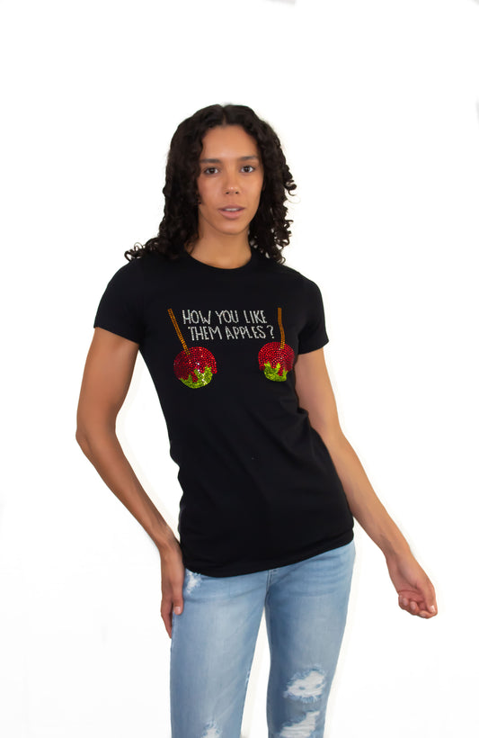 Sassy Apple Rhinestones T-Shirt