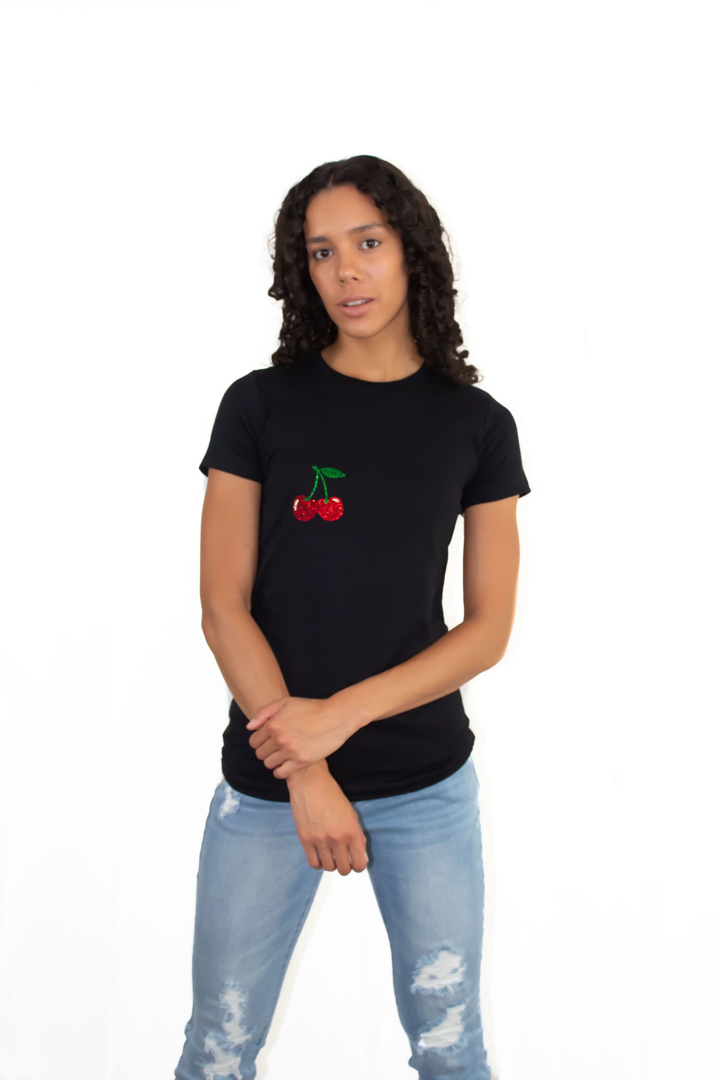 Cherry Rhinestone Embedded