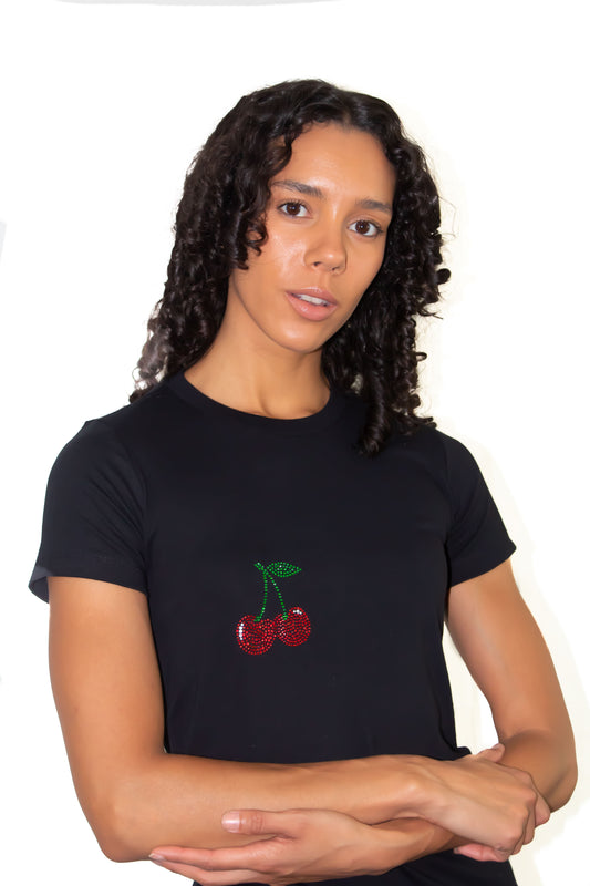 Cherry Rhinestone Embedded