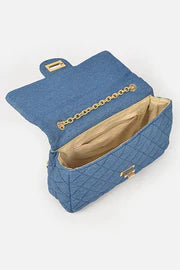 Diana Blue Denim Quilted Bag