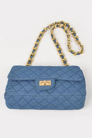 Diana Blue Denim Quilted Bag