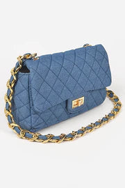 Diana Blue Denim Quilted Bag
