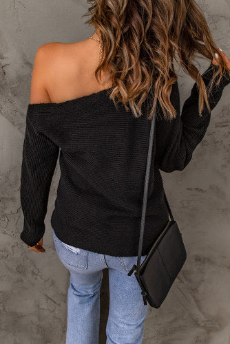 Asymmetric Neck Sweater