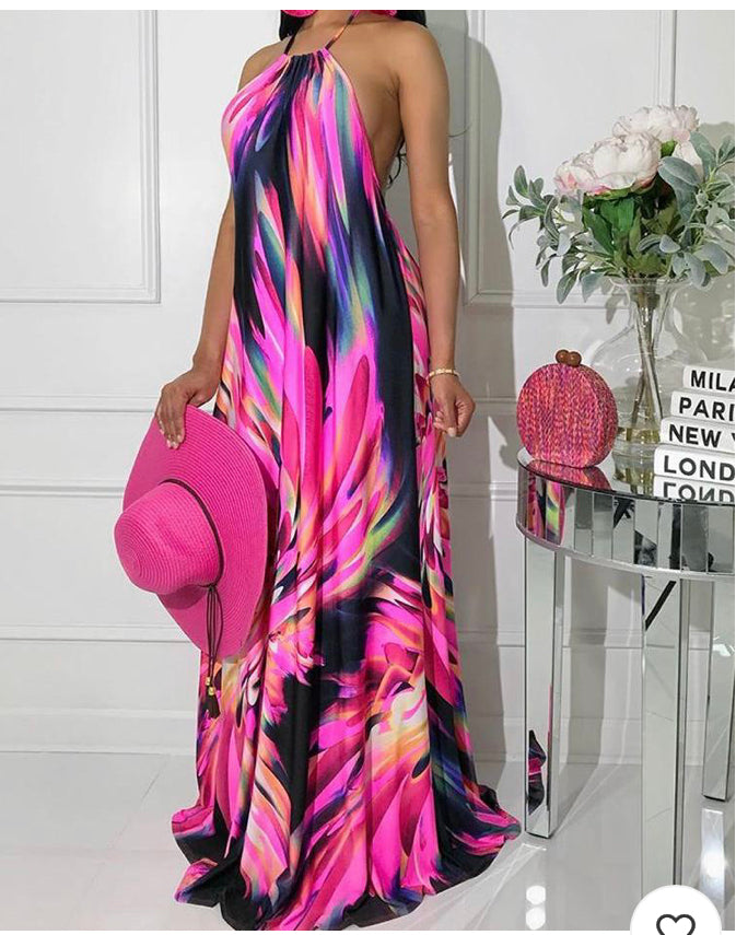 Pink Maxi Dress front