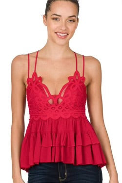 Jamie Crochet Lace Peplum
